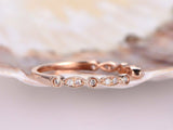 Open Milgrain Eternity Wedding Ring Band 1ct Round Diamond 14k Rose Gold Finish