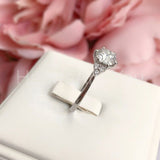 0.5ct Round Cut Moissanite Petite Women Engagement Ring 14k White Gold Plated