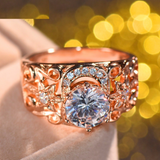 2.4ct Round Cut Diamond Engagement Ring 14k Rose Gold Finish Unique Halo Floral