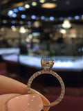 4Ct Round Cut VVS1/D Diamond Hidden Halo Iced Solitaire Ring 14K Rose Gold Over