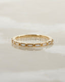 0.2ct Baguette Simulated Diamond Half Eternity Wed Band 14k Yellow Gold Plated