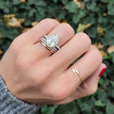 2ct Pear Cut Diamond Accents Halo Solitaire Engagement Ring 14k WhiteGold Finish