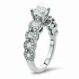 4.5ct Round Cut DVVS1 Diamond Halo Accent Engagement Ring 14K White Gold Finish