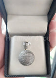 2ct Round Moissanite Disco Ball Cluster Pendant 14k White Gold Plated NO CHAIN