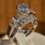 2.8ct Round Cut Diamond Engagement Ring 14k White Gold Finish Antique Bridal Set