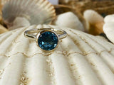 2ct Engagement Ring Round Cut London Blue Topaz Solitaire 14k White Gold Finish