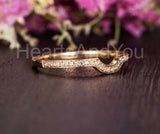 0.5ct Round Cut Moissanite Stacking Anniversary Wed Band 14k Yellow Gold Plated
