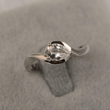1ct Pear Cut Diamond Engagement Ring Swirl Twist Solitaire 14k White Gold Finish