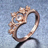 2ct Round Cut Diamond Engagement Ring 14k Rose Gold Finish Crown Milgrain Design