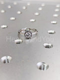 0.5ct Round Cut Moissanite Bezel Set Solitaire Women Ring 14k White Gold Plated
