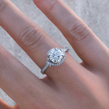 4Ct Round Cut Diamond Stylish Knot Accent Engagement Ring 14K White Gold Finish