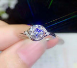 1ct Round Cut Diamond Engagement Ring Twisted Solitaire 14k White Gold Finish