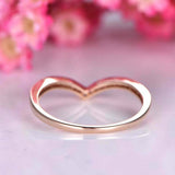 1.3ct Round Cut Diamond Wedding Band Curved Half Eternity 14k Rose Gold Finish