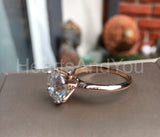 0.4ct Round Cut Moissanite Solitaire Women Engagement Ring 14k Rose Gold Plated