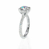 3Ct Round Brilliant Diamond Iced Solitaire Engagement Ring 18K White Gold Finish