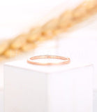 0.01ct Round Cut Moissanite Minimalist Women Engagement Ring 14k RoseGold Plated