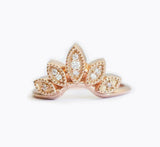 1.5ct Round Cut Diamond Engagement Ring Crown Bridal Set 14k Rose Gold Finish