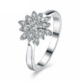 2.8ct Round Cut Diamond Engagement Ring 14k White Gold Finish Flower Solitaire