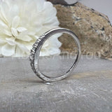 0.4ct Round Cut Moissanite Half Eternity Women Wedding Band 14k WhiteGold Plated