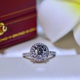 1.5ct Round Cut Diamond Accent Solitaire Engagement Ring 14k White Gold Finish