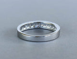 Half Eternity Promise Wedding Ring Band 1.3ct Round Diamond 14k WhiteGold Finish