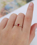1ct Oval Cut Ruby Engagement Ring Diamond Accent Solitaire 14k Rose Gold Finish