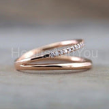 0.5ct Round Cut Moissanite Split Shank Engagement Ring 14k Rose Gold Plated
