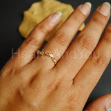 0.1ct Round Cut Moissanite Eternity Wave Curved Women Band 14K YellowGold Plated