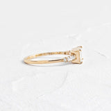 0.3ct Baguette Cut Simulated Diamond Minimalist Ring 14k Yellow Gold Plated
