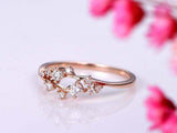 1.2ct Round Cut VVS1D Diamond Engagement Ring Floral Cluster 14k RoseGold Finish