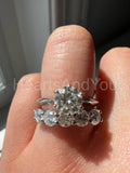 2.2ct Round Cut Moissanite Five Stone Women Wedding Band 14k White Gold Plated