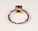 2.15ct Engagement Ring Cushion Cut Peach Morganite Halo 14k Yellow Gold Finish
