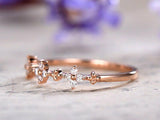 0.7ct Round Cut Diamond Wedding Band Unique Half Eternity 14k Rose Gold Finish