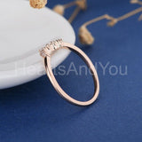 0.5ct Marquise Cut Simulated Diamond Minimalist Wedding Band 14k RoseGold Plated