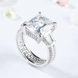 5Ct Radiant Cut Diamond Cocktail Eternity Engagement Ring 14K White Gold Finish