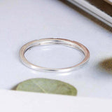 0.2ct Round Cut VVS1 Diamond Wedding Band Fancy Minimalist 14k White Gold Finish