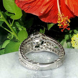 2ct Round Diamond Engagement Ring Halo Split Shank Solitaire 14k White Gold Over