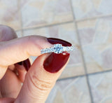 2.75Ct Round Cut Diamond Accent Solitaire Engagement Ring 14K White Gold Finish