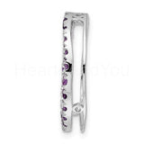 1ct Round Cut Simulated Purple Amethyst Hollow Disc Pendant 14k WhiteGold Plated