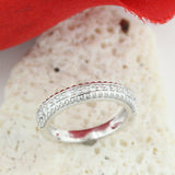 Milgrain Half Eternity Wedding Ring Band 1ct Round Diamond 14k White Gold Finish