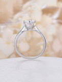 1.65ct Round Diamond Engagement Ring Solitaire with Accent 14k White Gold Finish