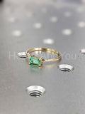 0.5ct Baguette Cut Simulated Green Emerald Solitaire Ring 14k Yellow Gold Plated