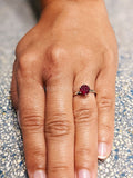 0.5ct Round Cut Simulated Ruby Solitaire Engagement Ring 14k White Gold Plated