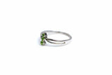 0.2ct Engagement Ring Round Cut Peridot Split Shank Trilogy 14k White Gold Over