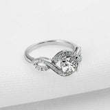 2.2ct Round Cut Diamond Engagement Ring Infinity Solitaire 14k White Gold Finish