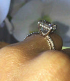 2.2ct Round Cut Diamond Crown Solitaire Engagement Ring 14k White Gold Finish