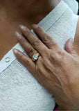 2.3ct Engagement Ring Oval Cut Diamond Filigree Design 14k Yellow Gold Finish