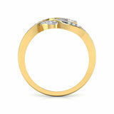 2Ct Round Cut Diamond Leaf Vine Bypass Engagement Ring 14K Yellow Gold Finish