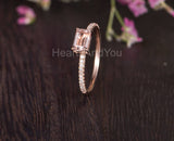 1ct Baguette Cut Simulated Morganite Solitaire Accents Ring 14k Rose Gold Plated