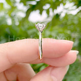 0.2ct Round Cut Moissanite Solitaire Women Engagement Ring 14k White Gold Plated